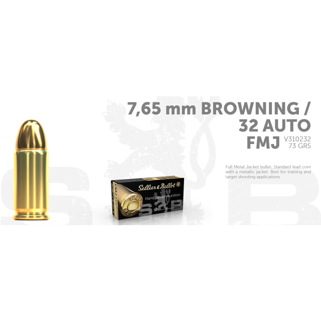S&B .32 ACP / 7,65, 73G FMJ 50 ptr
