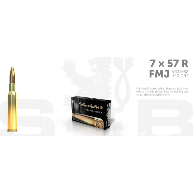 S&B 7x57R 140G FMJ, 20 ptr