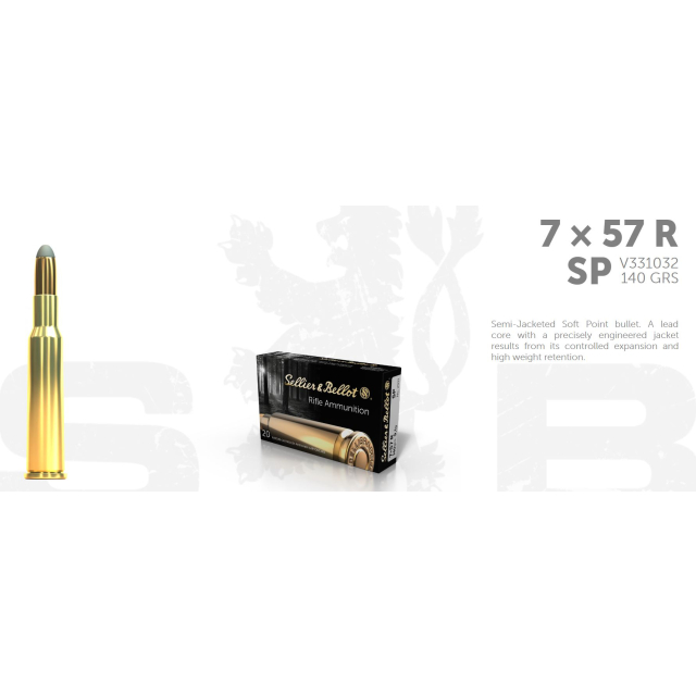 S&B 7x57R 140G SP JAKT 20 ptr