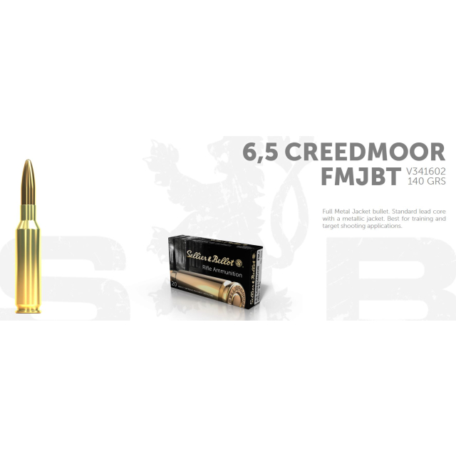 S&B 6,5 CM TACTICAL AMMO 140Grs/ 9,0g FMJ BT 20 ptr