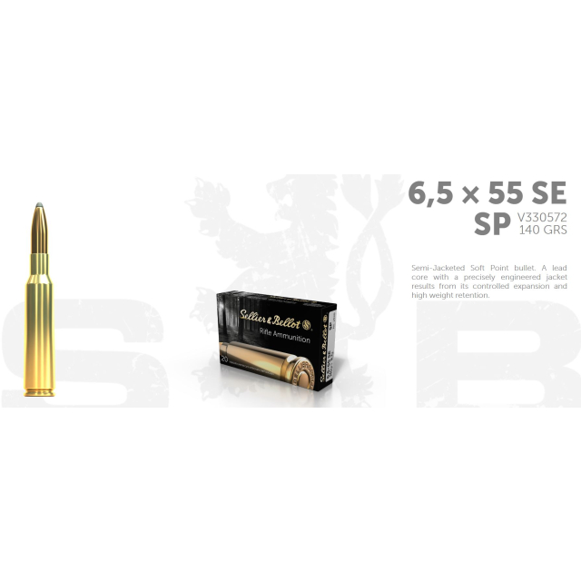 S&B 6,5x55 140G/9,1g SP 20 ptr