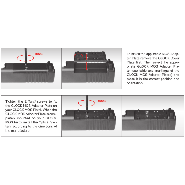 Glock MOS Cover plate 01 STEEL (for G17,G19,G41 Ge