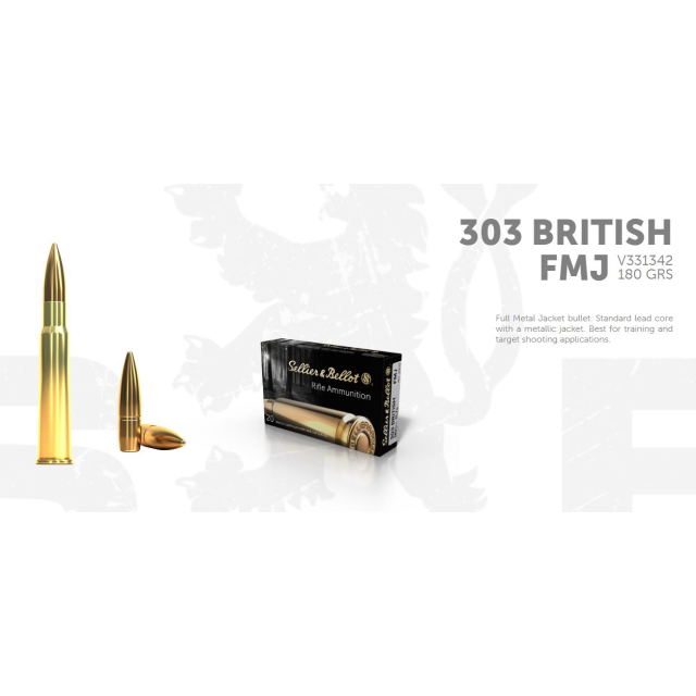 S&B .303 British 180G/ 11,7Gr FMJ 20 ptr