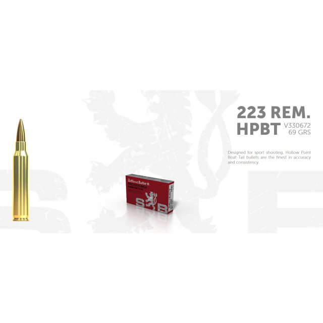 S&B .223R 69G HPBT, 20 ptr (Tung Kula)