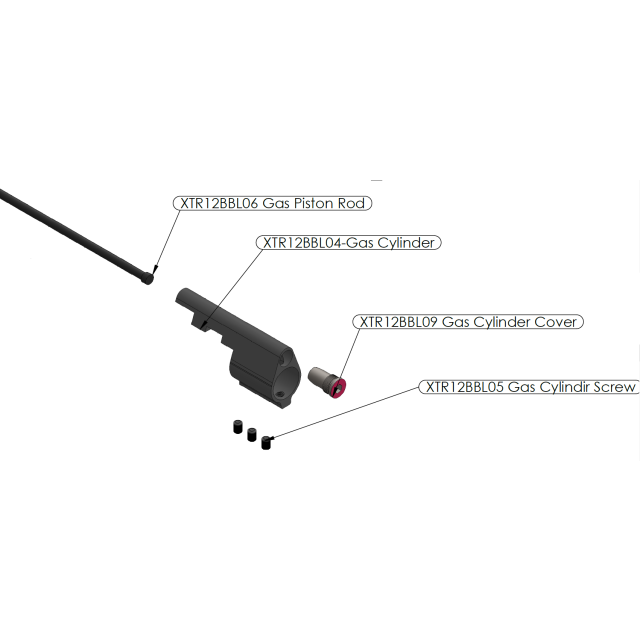 UTAS XTR-12 GAS CYLINDER SCREW x 3