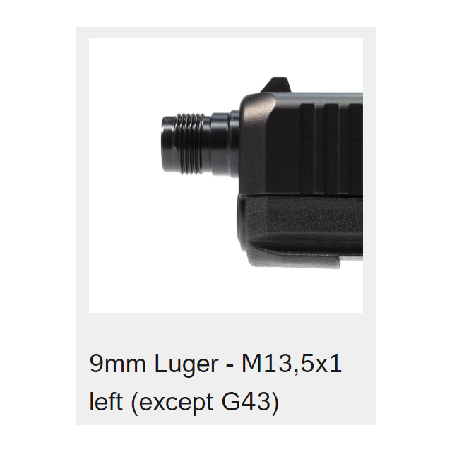 Glock Pipa G17 Gen5 / G47 / G49 9x19 12,8cm Thread