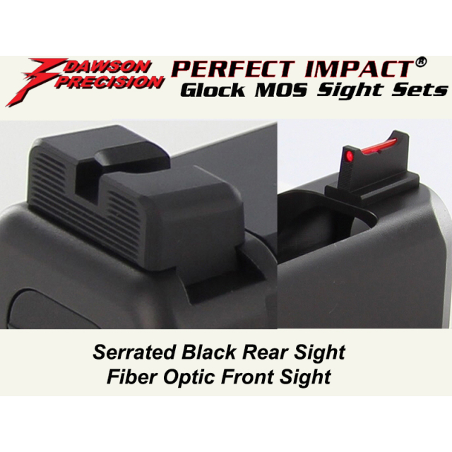 Dawson Glock MOS Sight Combo, BLK RS 225T / FO FS 215T