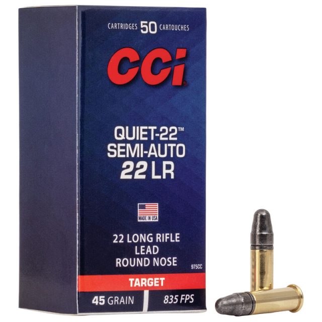 CCI .22 Lr, QUIET-22 SEMI-AUTO LRN 45 Grain 50 pt