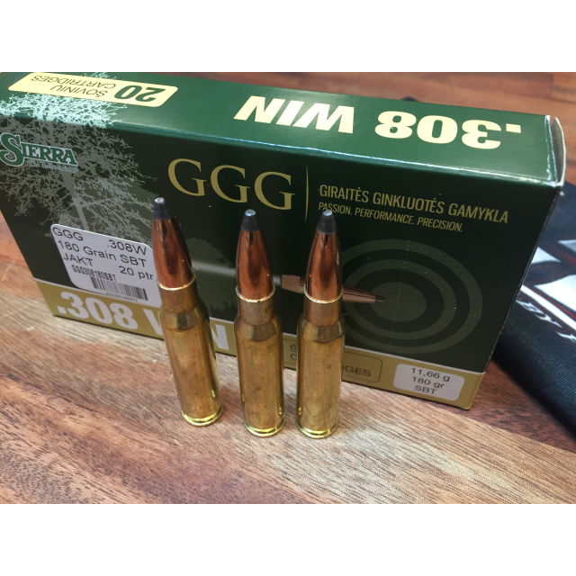 GGG .308 Win 180gr SBT Sierra Gameking 20/Box