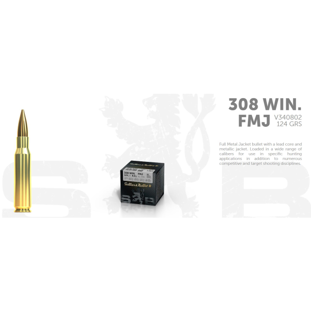 S&B .308W 124Gr / 8,0G FMJ, 50 ptr, VM-PATRON
