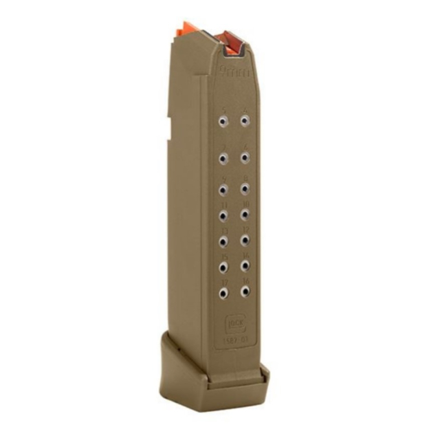 Glock magasin G19X +2 = G17+2 (19rds) 9x19 COYOTE / ORANGE FOLLOWER