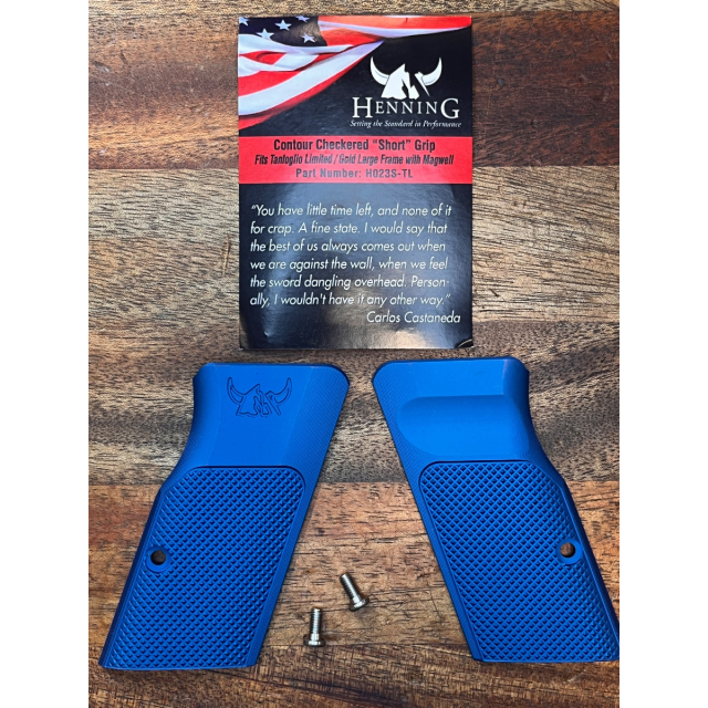 Henning LF GRIPS for Tanfoglio CUSTOM Pistol, BLUE