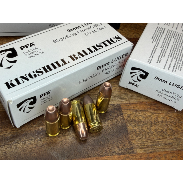 Kingshill Ballistics Frangible 9x19 95 grain 50 ptr