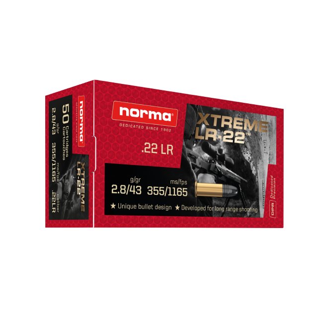 Norma XTREME LR-22 .22 Lr 40g LRN 50 ptr