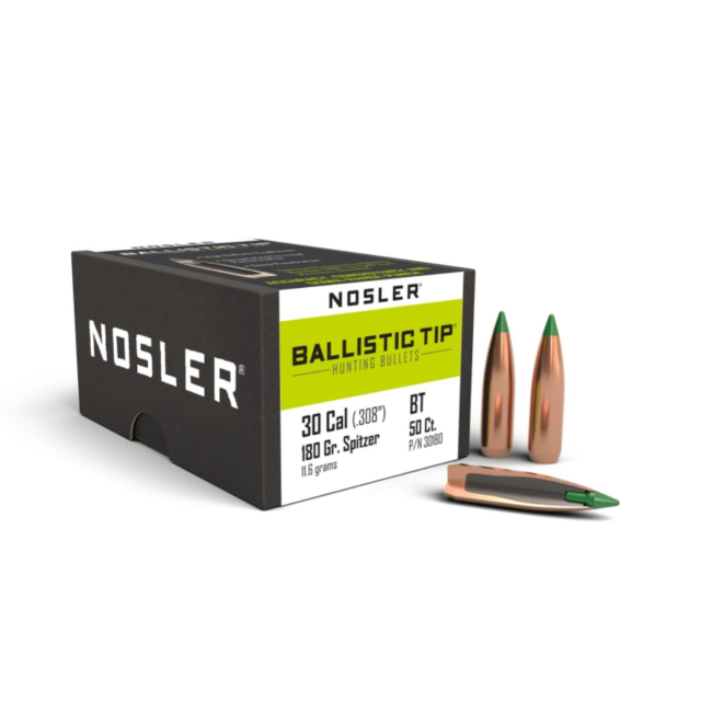 NOSLER Ballistic Tip Hunting  .30 Cal (.308") 180 Gr, 50 kulor