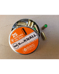 Knallpatron 8 mm Blank 25rd, PISTOLAMMO