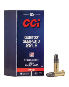 CCI .22 Lr, QUIET-22  SEMI-AUTO LRN 45 Grain 50 pt